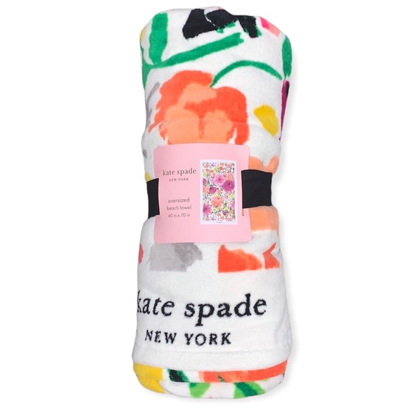 ♠️❤️kate spade New York 100% Cotton Oversized Beach Towel Beautiful Floral - Picture 9 of 15